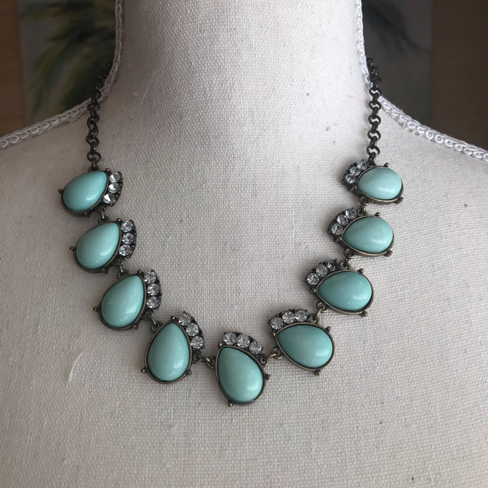 J. Crew Blue Droplet Necklace